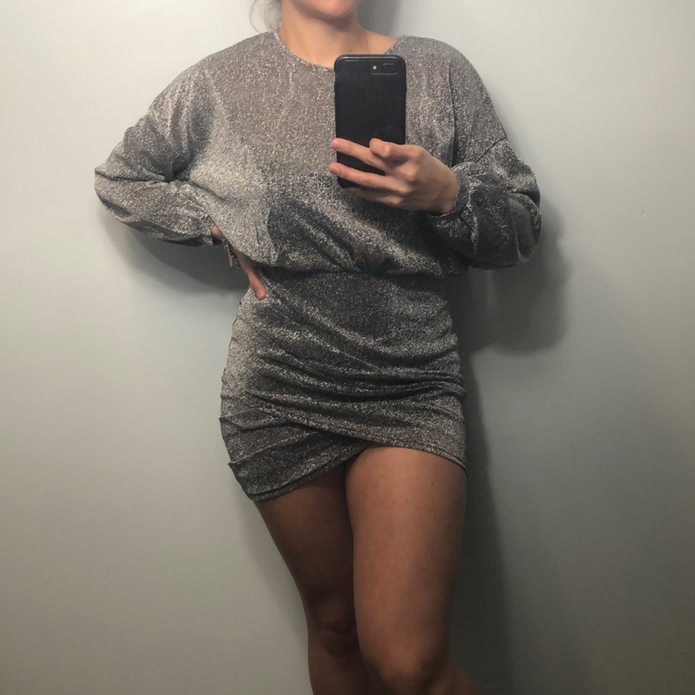 Shein - Date Night glitter silver dress